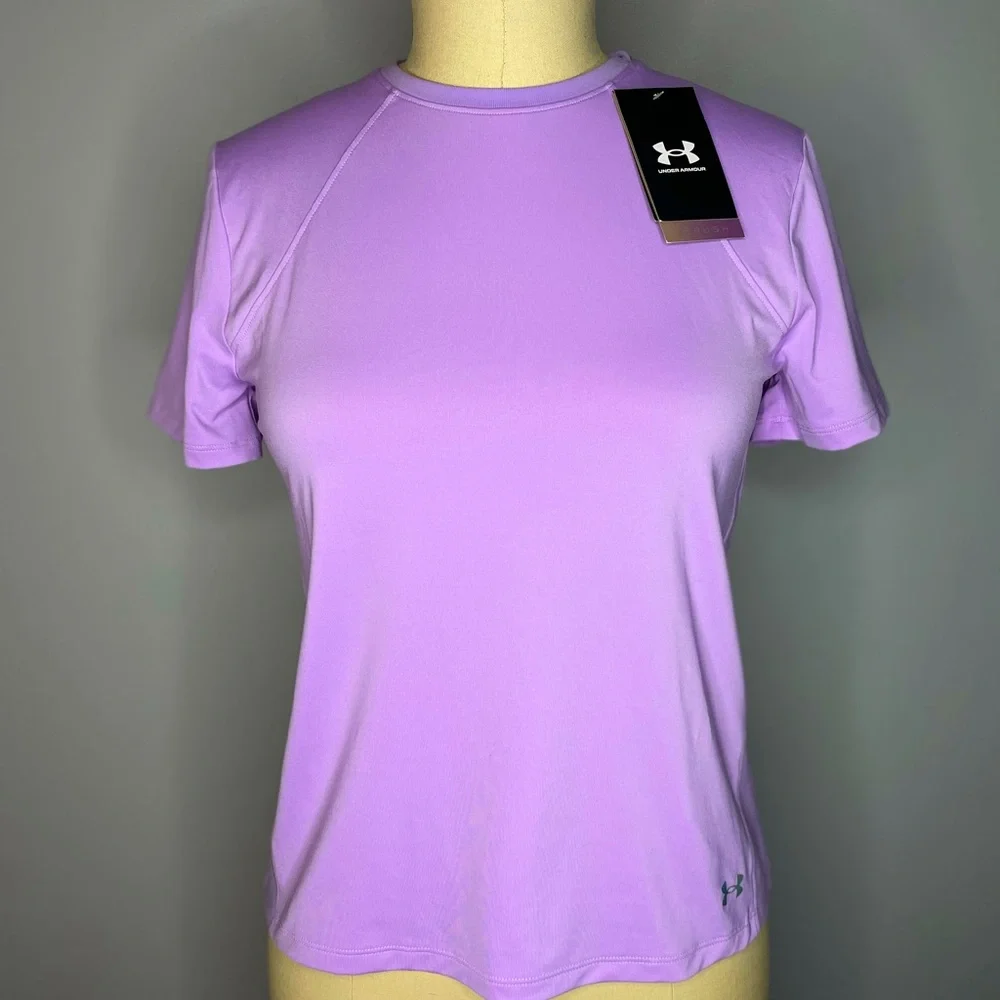 NEW Under Armour Rush HeatGear Vented Cut Out Workout Top - Picture 2 of 9